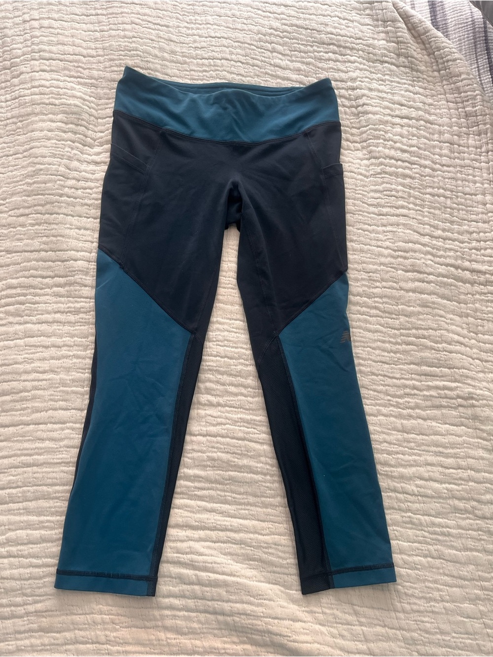 New Balance Teal Colorblock cropped Leggings M